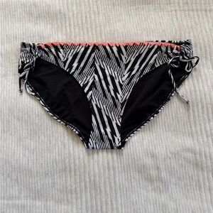 Zebra Print Bikini Bottoms with Pink Trim